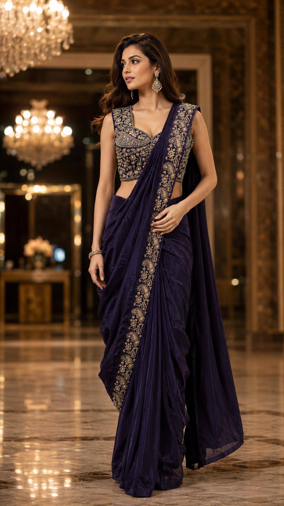 A536 By Amoha Trand 01 To 06 Series Indian Traditional Wear Collection Fancy Colorful Party Wear CHINNON Stitched Sarees At Wholesale Price